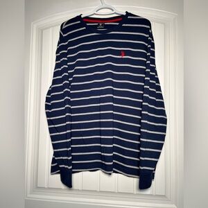 U.S. Polo Assn. Navy and White Striped Long Sleeve‎ Tee